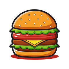 Burger Cartoon  Vector 