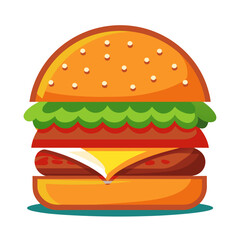 Burger Cartoon  Vector 