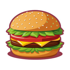 Burger Cartoon  Vector 