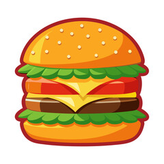 Burger Cartoon  Vector 
