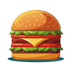 Burger Cartoon  Vector 