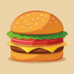 Burger Cartoon  Vector 