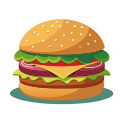 Burger Cartoon  Vector 