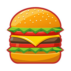 Burger Cartoon  Vector 