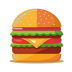 Burger Cartoon  Vector 