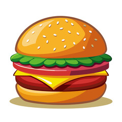 Burger Cartoon  Vector 