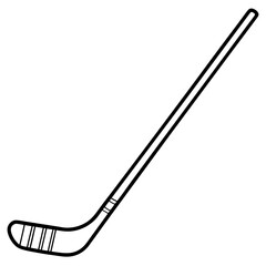 hockey stick outline coloring book page line art illustration digital drawing