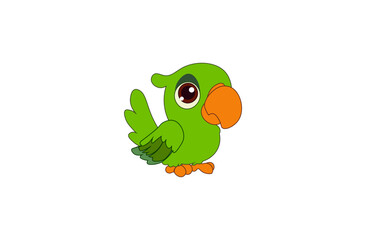 Vector illustration of a colorful parrot in a minimalist style	