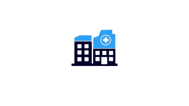 Hospital building icon. Health care center concept. simple design health care center concept animation.