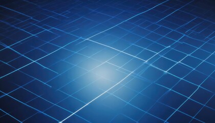 Abstract blue grid perspective design background with lighting. High technology lines landscape connect of future