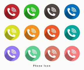 colofull circle mobile phone icon logo clip art vector 3d