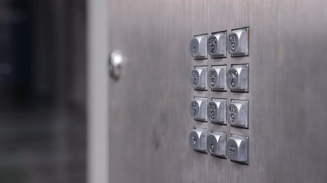 Pressing keypad for apartment door entry 4k
