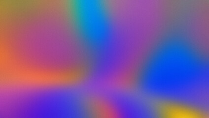 Rainbow color blurred gradient background with copy space for graphic design, poster and banner. Textured grainy abstract colorful background. Muted rainbow pink, violet, blue texture.