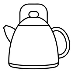 Obraz premium kettle outline coloring book page line art illustration digital drawing