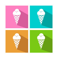 logotype of ice cream. Vector logo of summer dessert.