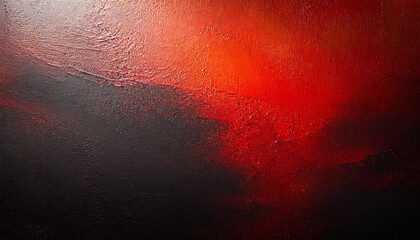 Abstract Expressionist Canvas with Gradient Transition from Deep Crimson Red to Midnight Black, Showcasing Textured Brushstrokes and Rich Color Saturation