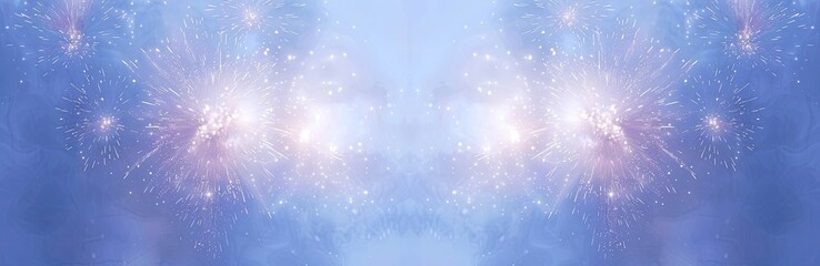 Abstract Blue Fireworks Background.