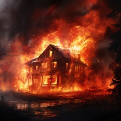 house in fire