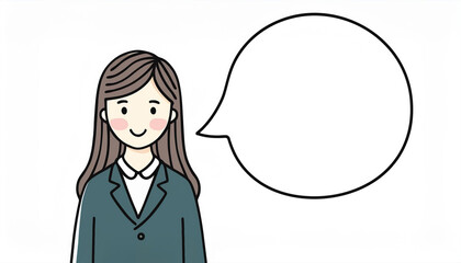 若い女性　吹き出し