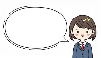 若い女性　吹き出し