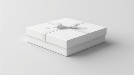 Fototapeta premium White triangle box on light grey background, top view. Blank open package box mockup in 3D illustration.