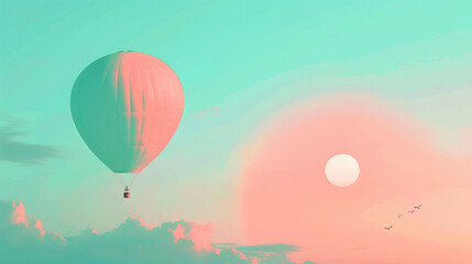 Obraz premium Hot air balloon in the sky