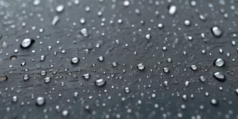 Fototapeta premium water droplets on a black textured background
