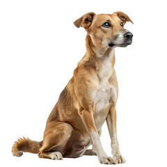 indian pariah dog isolated on white background genrated by AI


