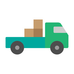 Delivery van Vector Flat Icon Design