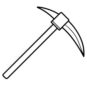 black and white pickaxe tool clip art preview