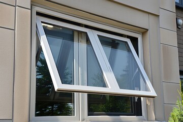 Awnings, casement windows, aluminum house casement windows Window house construction model