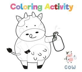 Coloring worksheet page. Coloring animal activity page. Educational printable coloring worksheet. Practicing fine motoric skills for children