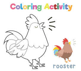 Coloring worksheet page. Coloring animal activity page. Educational printable coloring worksheet. Practicing fine motoric skills for children