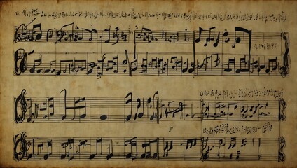 Fototapeta premium The evolution of musical notation systems throughout history ai_generated
