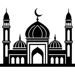 A mosque silhouette vector illustration.