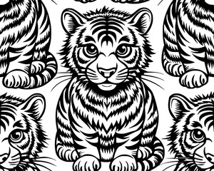 Obraz premium tiger seamless pattern design