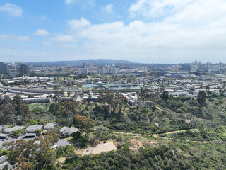 Aerial view of middle class community condominium apartment, San Diego Suburb, South California, USA.
