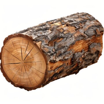 recommend clip art: Realistic Wood Log Clipart, Autumn Element in Natural Brown, Isolated on White Background