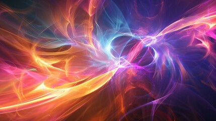 Fototapeta premium Transparent layers of glowing energy in a vibrant display AI generated illustration