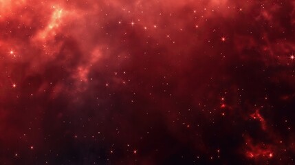 Naklejka premium abstract red universe nebula clouds in space, with starry night cosmos galactic sky. wallpaper background 