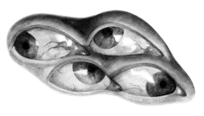 Naklejka premium Eyes surreal psychedelic chalk tattoo illustration