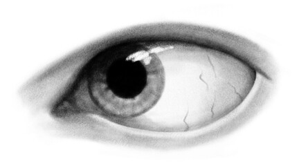 Eye surreal psychedelic chalk tattoo illustration