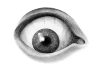 Eye surreal psychedelic chalk tattoo illustration