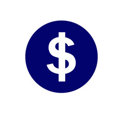 Blue Circle Dollar Sign Icon - Financial and Economic Symbol