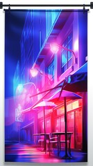 Obraz premium Neon Lights Material Structure Background - Generative AI