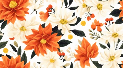 The beautiful orange and white Dahlia flower pattern seems to be one with my heartbeat, giving me a sense of peace and happiness.