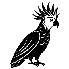  Elegant Single Cockatoo Vector Silhouette Line Art Illustration Design.