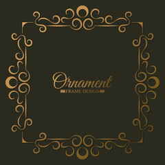Elegant gold decorative frame design background