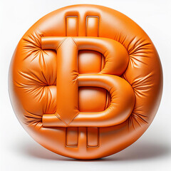 Orange Puffy Leather Bitcoin Pillow 
