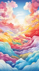 Fototapeta premium Rainbow Material Structure Background - Generative AI